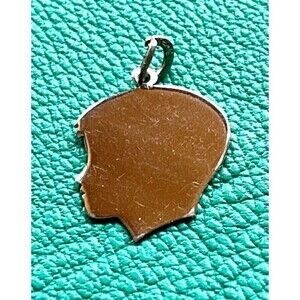 Boy Silhouette Sterling Silver Charm Profile Portrait Mother Mom Grandma Vintage